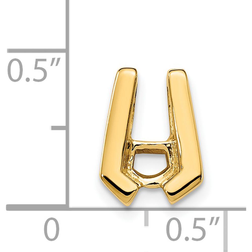 14K Yellow Gold Stone Slide Mounting for 4.5mm Stone, Fits 2mm Regular/3mm Fancy Omega by Oro Pregiato