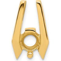 14K Yellow Gold Stone Slide Pendant Mounting for 6.5mm Stone - Fits 2mm Regular/5mm Fancy Omega by Oro Pregiato