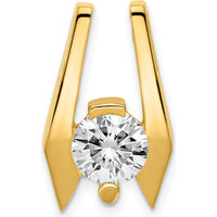 14K Yellow Gold Stone Slide Pendant Mounting for 6.5mm Stone - Fits 2mm Regular/5mm Fancy Omega by Oro Pregiato