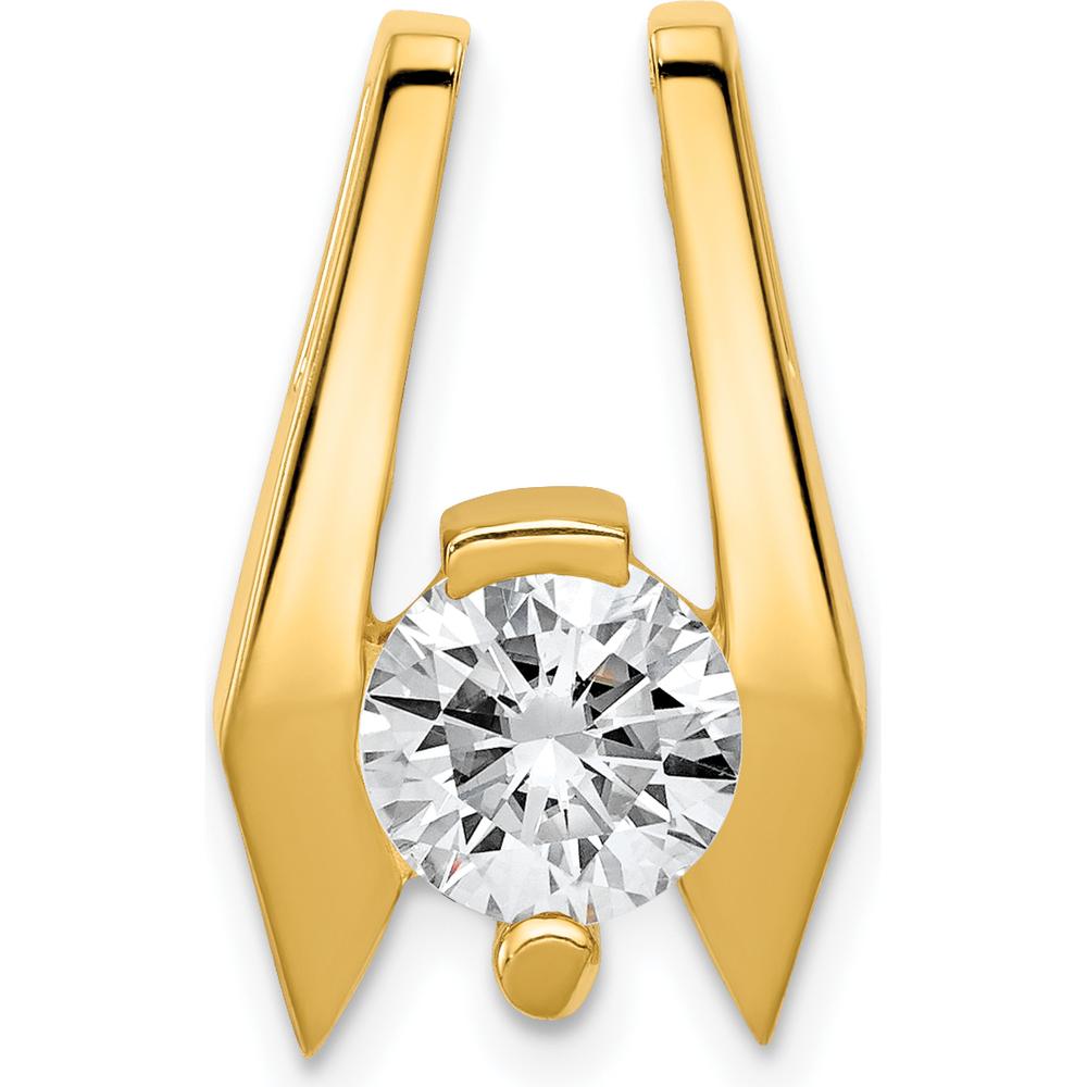 14K Yellow Gold Stone Slide Pendant Mounting for 6.5mm Stone - Fits 2mm Regular/5mm Fancy Omega by Oro Pregiato