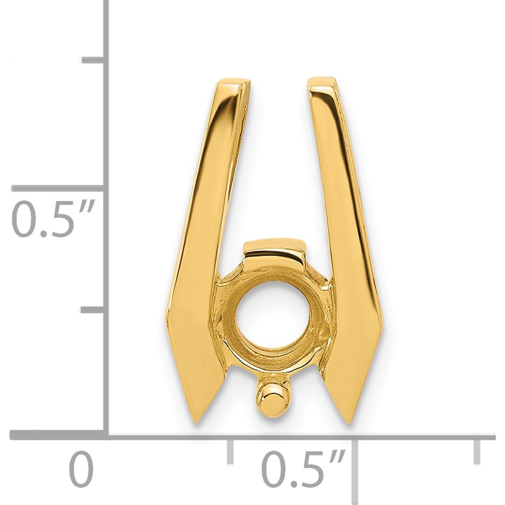 14K Yellow Gold Stone Slide Pendant Mounting for 6.5mm Stone - Fits 2mm Regular/5mm Fancy Omega by Oro Pregiato