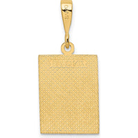 14K Yellow Gold Strength Symbol Pendant with Textured Finish - 29mm by Oro Pregiato
