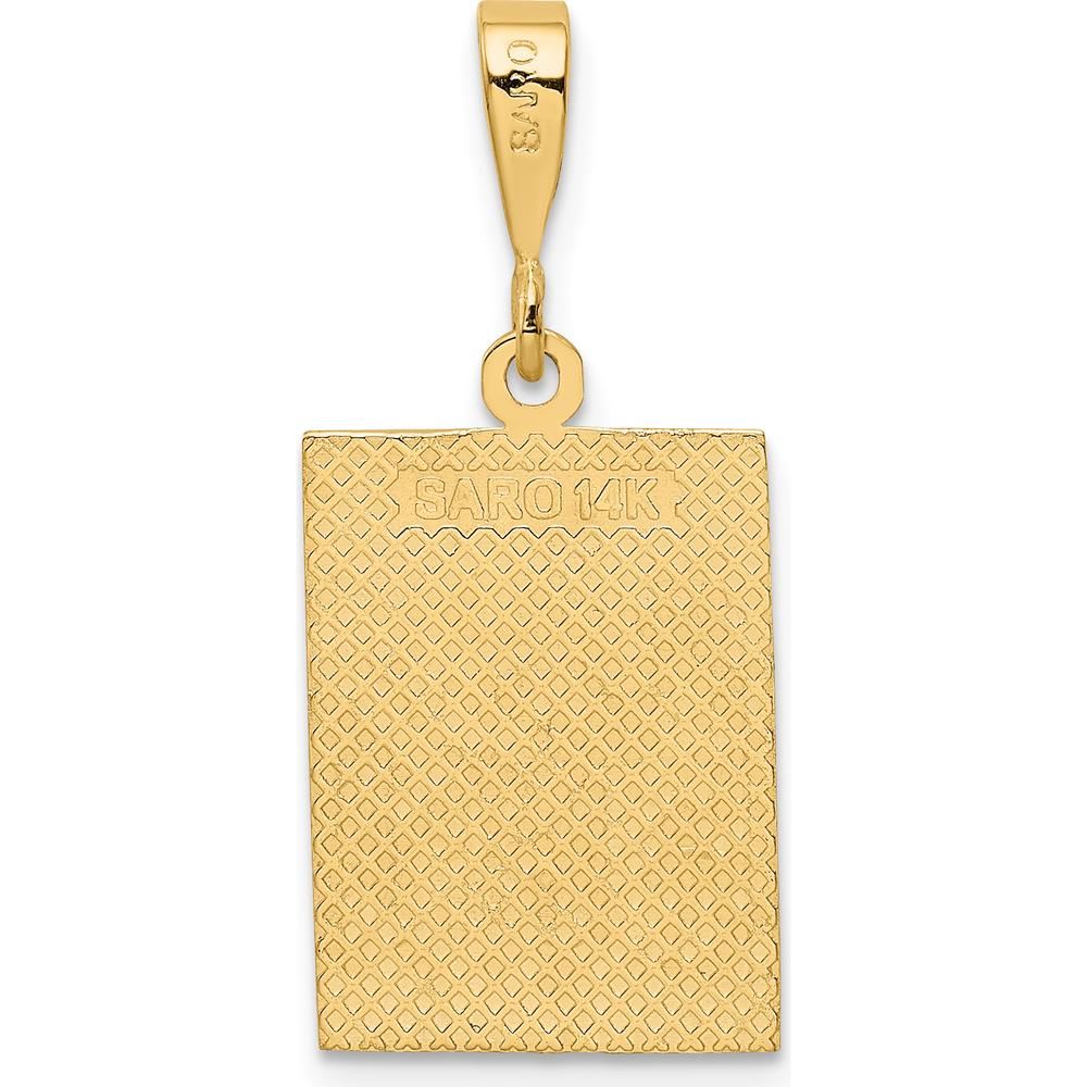 14K Yellow Gold Strength Symbol Pendant with Textured Finish - 29mm by Oro Pregiato
