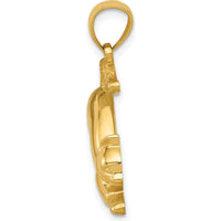 14K Yellow Gold Stretching Cat Pendant - Fun and Playful Charm for Cat Lovers by Oro Pregiato