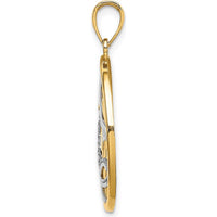 14K Yellow Gold Sun/Sailboat/Water/Seagull Charm with Rhodium Accents - 22.6mm by Oro Pregiato