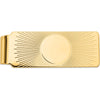 14K Yellow Gold Sunburst Design Engravable Men's Money Clip - Solid Polished Finish, 52mm Length by Oro Pregiato