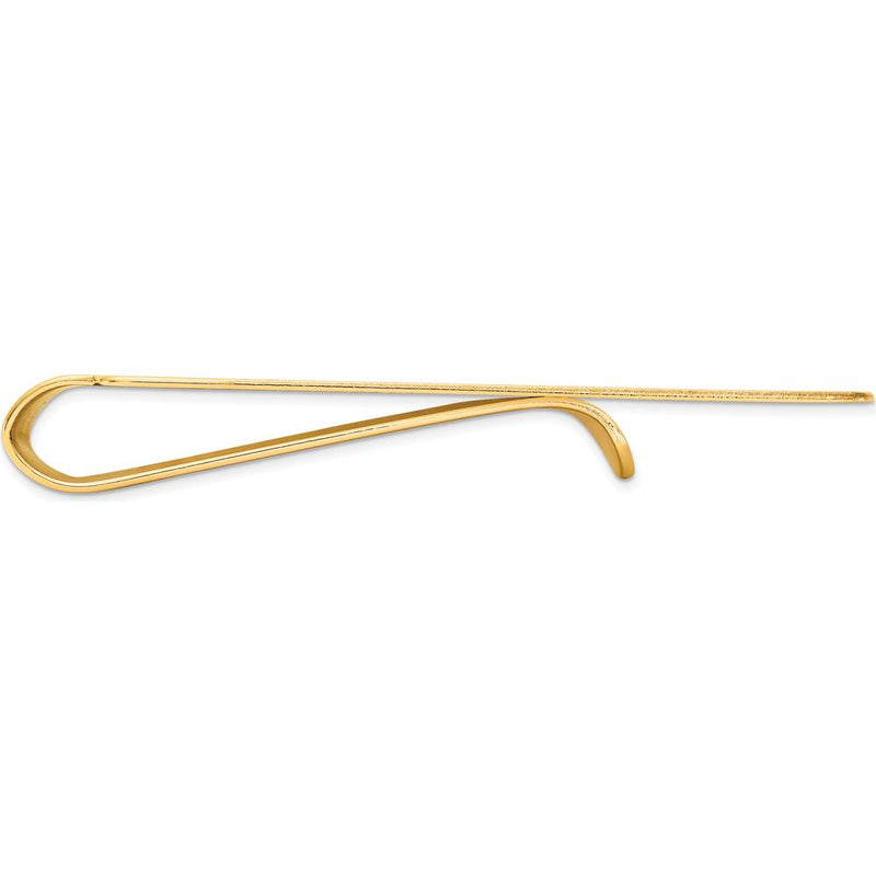 14K Yellow Gold Sunburst Design Engravable Men's Money Clip - Solid Polished Finish, 52mm Length by Oro Pregiato