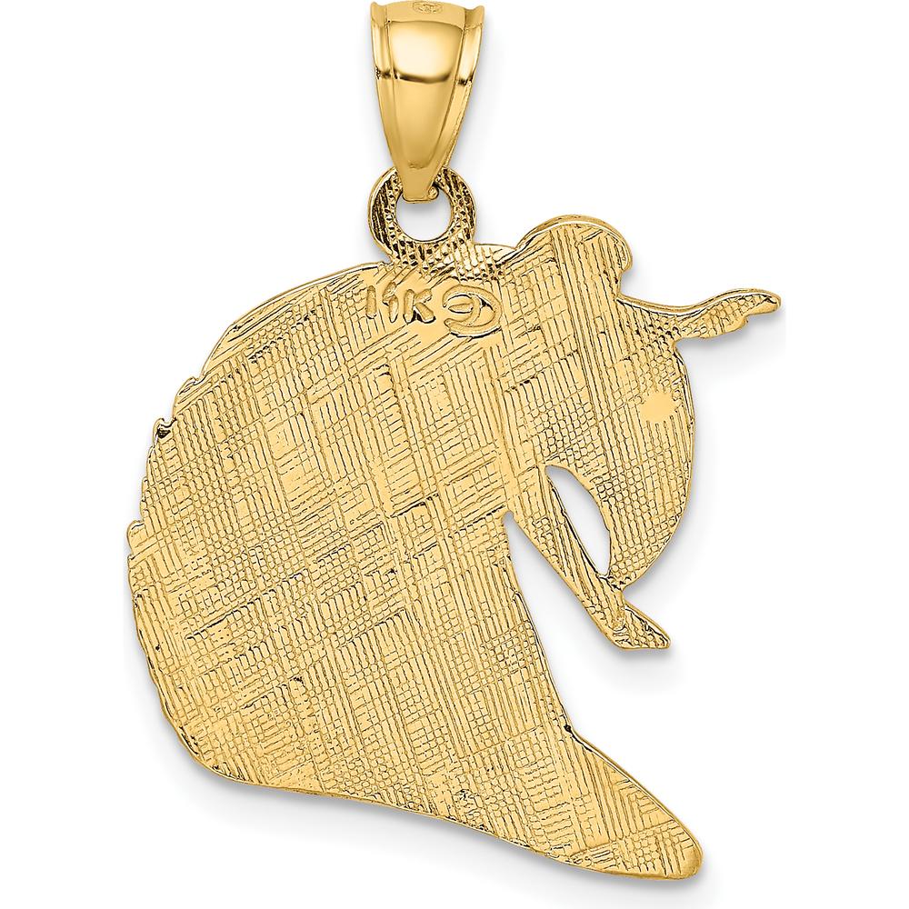 14K Yellow Gold Surfer and Wave Charm Pendant by Oro Pregiato