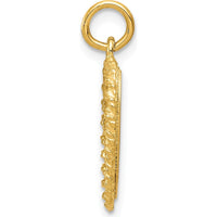 14K Yellow Gold Sweet 16 Engravable Heart Pendant Charm by Oro Pregiato