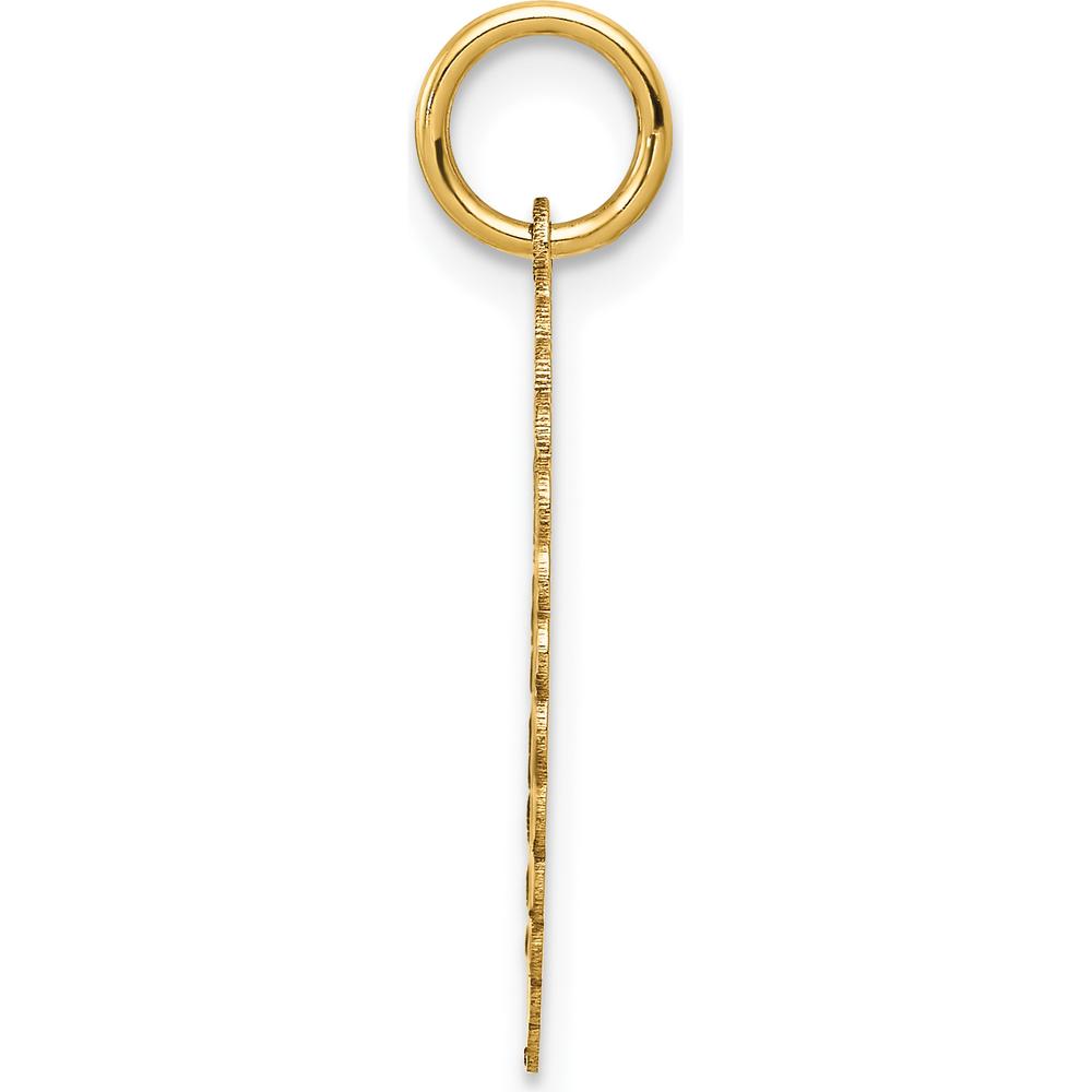 14K Yellow Gold Sweet 16 Engravable Round Disc Charm Pendant by Oro Pregiato