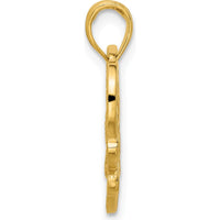 14K Yellow Gold Sweet 16 Heart Charm Pendant - Polished Finish by Oro Pregiato