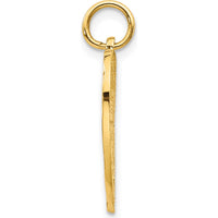 14K Yellow Gold Sweet 16 Heart Charm with Diamond-Cut Finish by Oro Pregiato