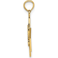 14K Yellow Gold Sweet 16 Star Charm - Polished Finish by Oro Pregiato
