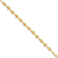 14K Yellow Gold Swimming Sea Turtle Bracelet - 7.25" Length by Oro Pregiato
