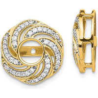 14K Yellow Gold Swirl Diamond Jacket Earrings with 0.36 Carats Total Diamond Weight by Monteluci Fine Jewelry