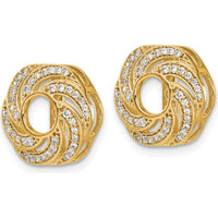 14K Yellow Gold Swirl Diamond Jacket Earrings with 0.36 Carats Total Diamond Weight by Monteluci Fine Jewelry