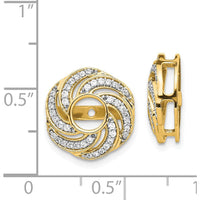 14K Yellow Gold Swirl Diamond Jacket Earrings with 0.36 Carats Total Diamond Weight by Monteluci Fine Jewelry