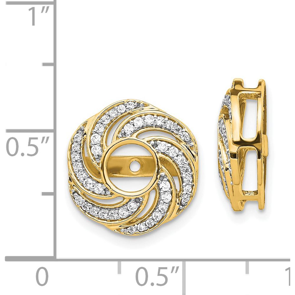 14K Yellow Gold Swirl Diamond Jacket Earrings with 0.36 Carats Total Diamond Weight by Monteluci Fine Jewelry