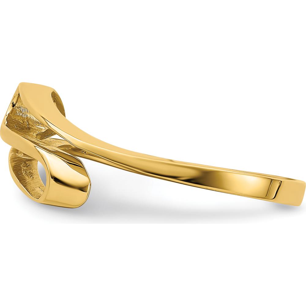 14K Yellow Gold Swirl Fashion Ring - Tapered Band Design by Oro Pregiato