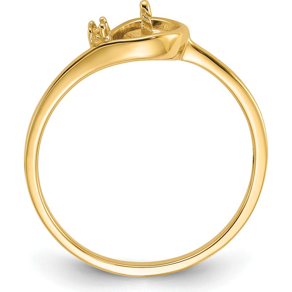 14K Yellow Gold Swirl Ring Mounting for Diamond or Pearl - Polished Finish by Monteluci Fine Jewelry
