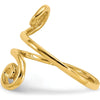 14K Yellow Gold Swirl Toe Ring - Polished Finish, Solid Design, 16mm Top Length by Oro Pregiato
