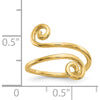 14K Yellow Gold Swirl Toe Ring - Polished Finish, Solid Design, 16mm Top Length by Oro Pregiato