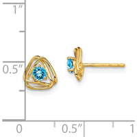 14K Yellow Gold Swiss Blue Topaz Button Post Earrings - 0.4 Carat Total Gem Weight by Oro Pregiato