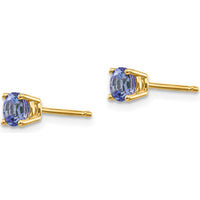14K Yellow Gold Tanzanite Stud Earrings - 0.33 Carat Total Gem Weight by Monteluci Fine Jewelry