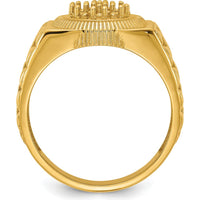 14K Yellow Gold Tapered Band Men's Ring Mounting with Polished Circular Top by IBGoodman