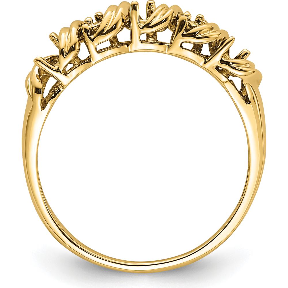 14K Yellow Gold Tapered Band Ring Mounting - Polished Finish by Monteluci Fine Jewelry