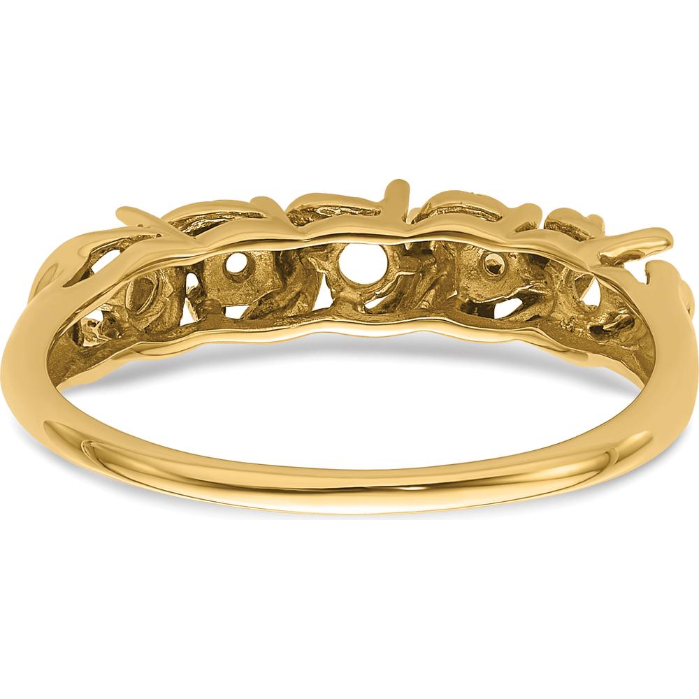 14K Yellow Gold Tapered Band Ring Mounting - Polished Finish by Monteluci Fine Jewelry