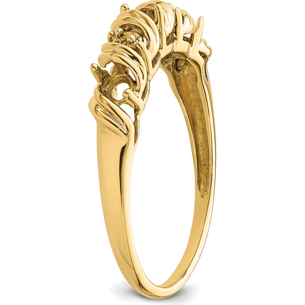 14K Yellow Gold Tapered Band Ring Mounting - Polished Finish by Monteluci Fine Jewelry