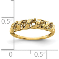 14K Yellow Gold Tapered Band Ring Mounting - Polished Finish by Monteluci Fine Jewelry
