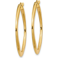14K Yellow Gold Tapered Square Hoop Earrings - Polished Finish, 30mm Length by 0
