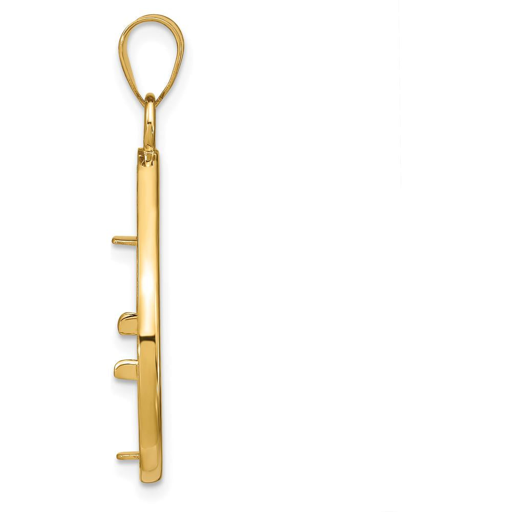 14K Yellow Gold Teardrop Coin Bezel Pendant for 1/10 oz. American Eagle Coin by Numis Coin Jewelry