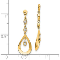 14K Yellow Gold Teardrop Dangle Diamond Earring Jackets with Round Diamonds - 0.0725 Carats Total Diamond Weight by Oro Pregiato