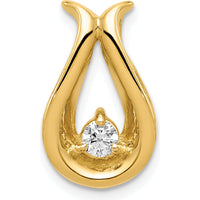 14K Yellow Gold Teardrop Diamond Pendant with 0.15 Carat Round Faceted Diamond by Monteluci Fine Jewelry