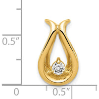 14K Yellow Gold Teardrop Diamond Pendant with 0.15 Carat Round Faceted Diamond by Monteluci Fine Jewelry