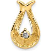 14K Yellow Gold Teardrop Diamond Pendant with 0.15 Carat Round Faceted Diamond by Monteluci Fine Jewelry