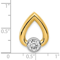 14K Yellow Gold Teardrop Pendant Slide Mounting for 5.8mm Round Stone by Oro Pregiato