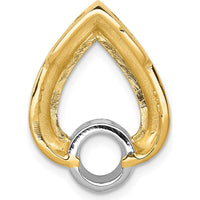 14K Yellow Gold Teardrop Pendant Slide Mounting for 5.8mm Round Stone by Oro Pregiato