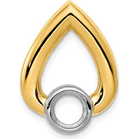 14K Yellow Gold Teardrop Pendant Slide Mounting for 5.8mm Round Stone by Oro Pregiato