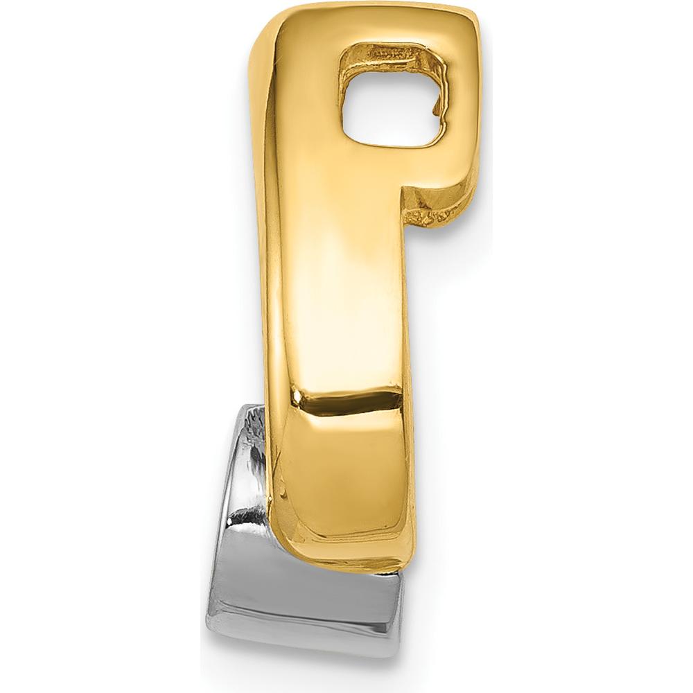 14K Yellow Gold Teardrop Pendant Slide with 4.4mm Round Diamond Stone by Oro Pregiato