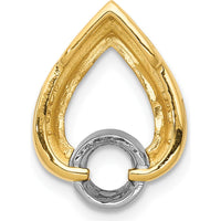14K Yellow Gold Teardrop Pendant Slide with 4.4mm Round Diamond Stone by Oro Pregiato