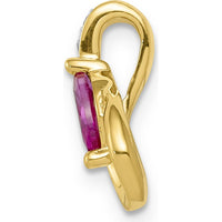 14K Yellow Gold Teardrop Pendant with 0.28 Carat Marquise Ruby and Round Diamonds - 0.03 Carat Total Diamond Weight by Lumare Gioia