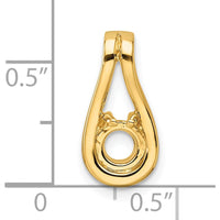 14K Yellow Gold Teardrop Slide Mounting for 4.7mm Round Stone - Fits 3mm Regular/6mm Fancy Omega by Oro Pregiato