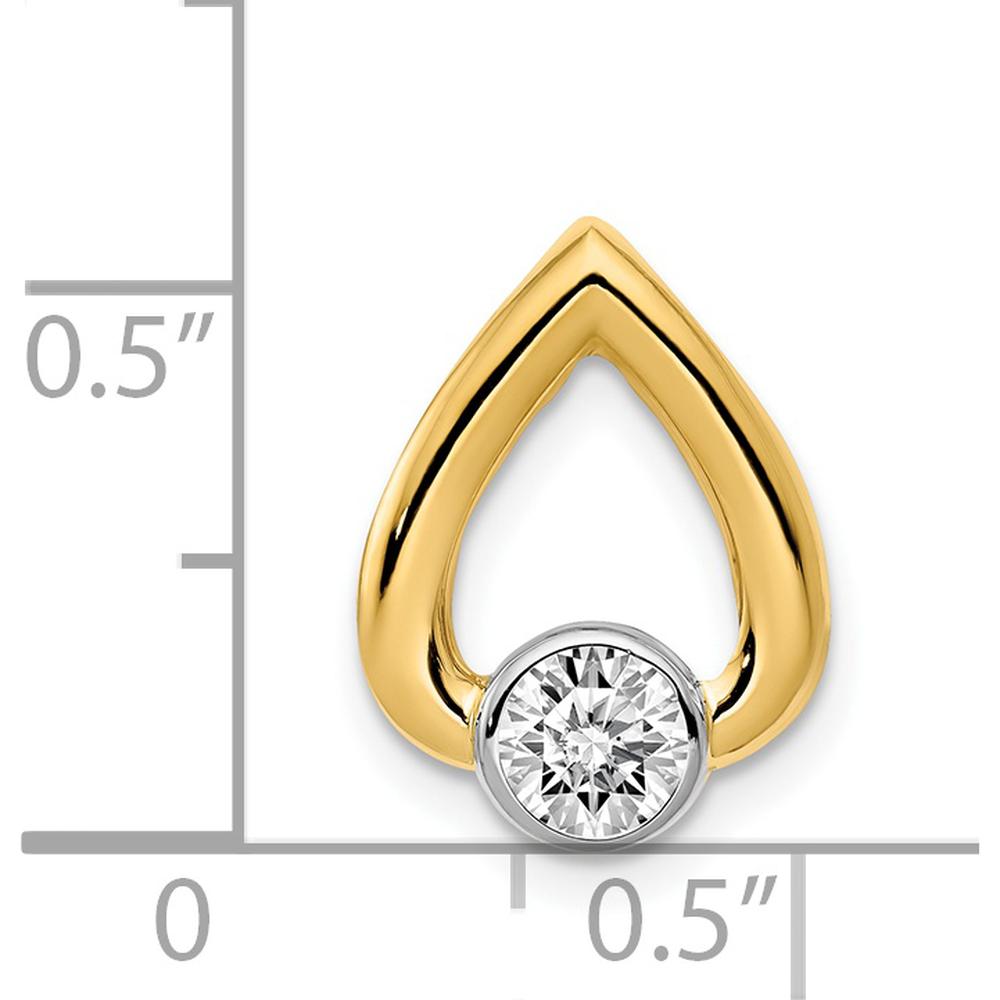 14K Yellow Gold Teardrop Slide Pendant Mounting for 4mm Round Stone by Oro Pregiato