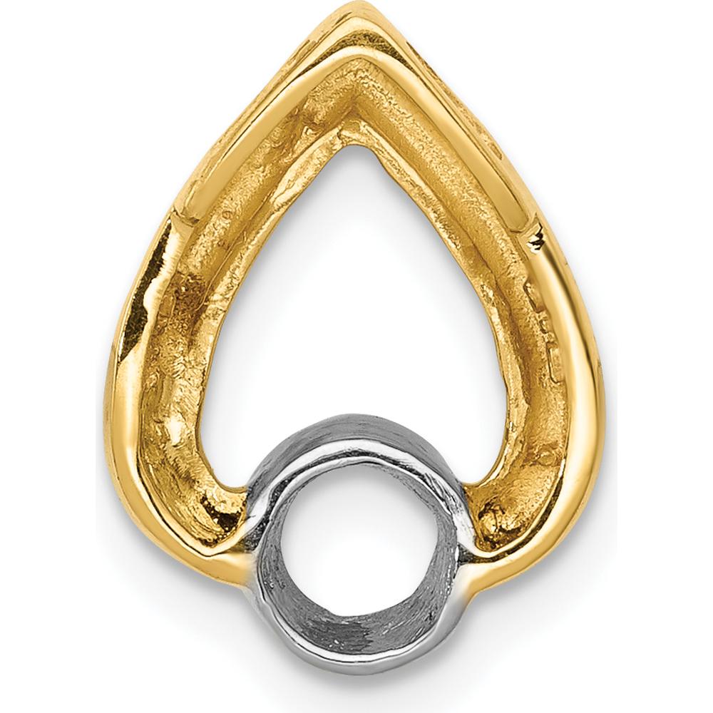 14K Yellow Gold Teardrop Slide Pendant Mounting for 4mm Round Stone by Oro Pregiato