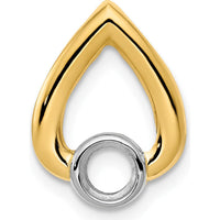 14K Yellow Gold Teardrop Slide Pendant Mounting for 4mm Round Stone by Oro Pregiato