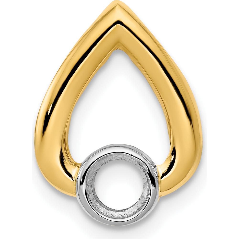 14K Yellow Gold Teardrop Slide Pendant Mounting for 4mm Round Stone by Oro Pregiato